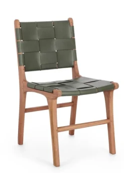 Sedie>Bizzotto SEDIA IN PELLE VERDE - JOANNA
