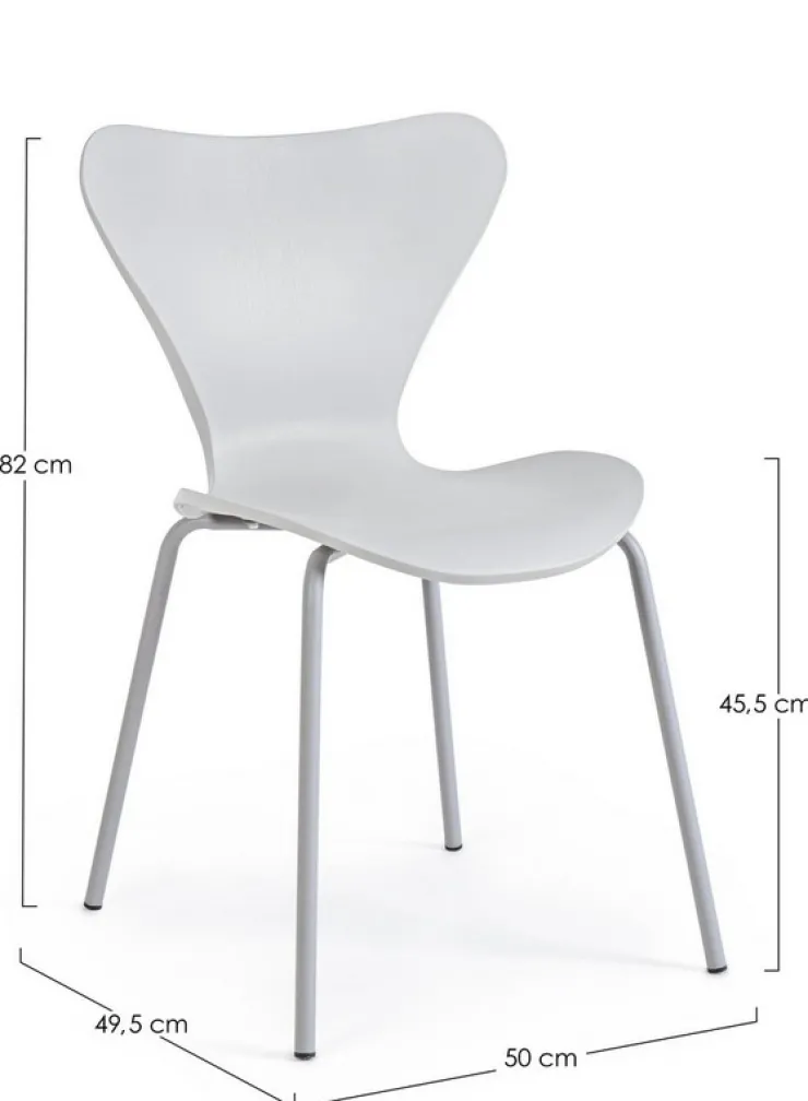 Sedie>Bizzotto SEDIA IN PLASTICA GRIGIA - TESSA