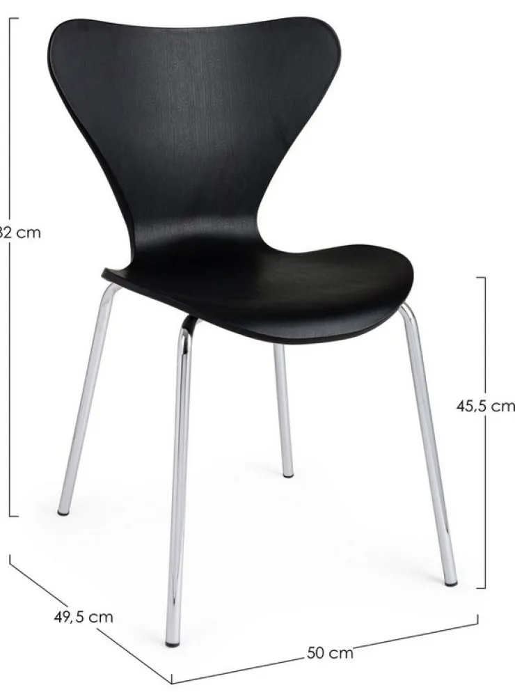 Sedie>Bizzotto SEDIA IN PLASTICA NERA - TESSA