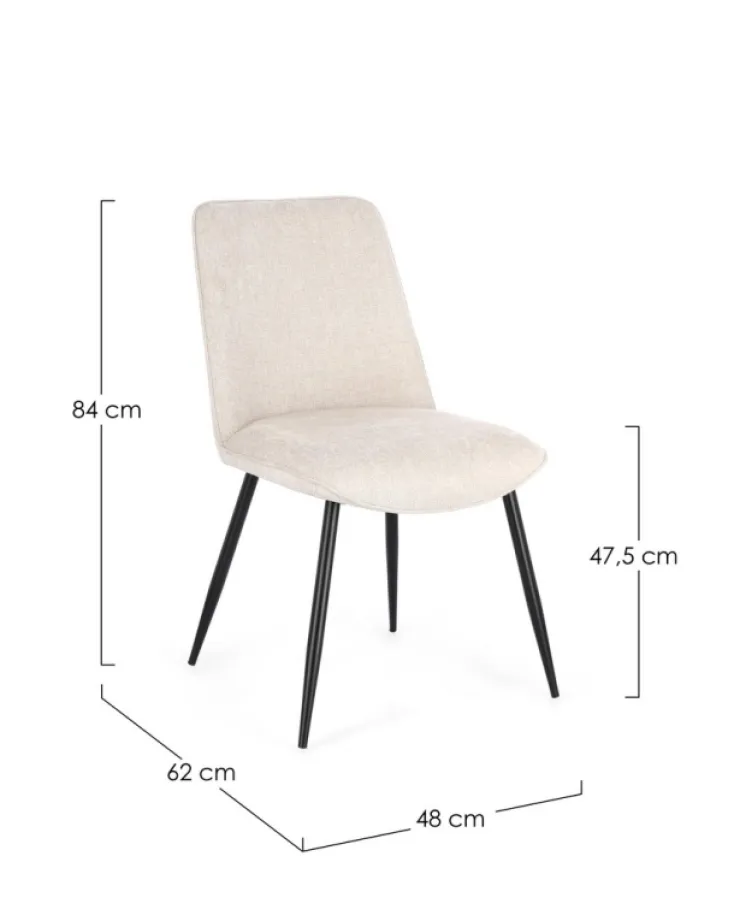 Sedie>Bizzotto SEDIA IN TESSUTO BEIGE - CORA