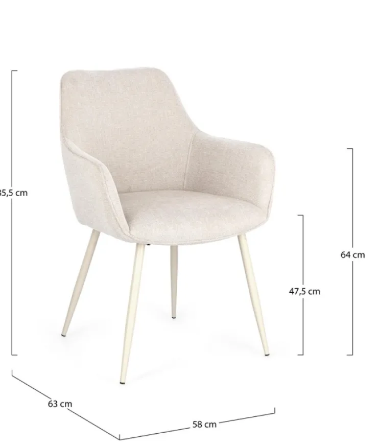 Sedie>Bizzotto SEDIA IN TESSUTO BEIGE - CORA