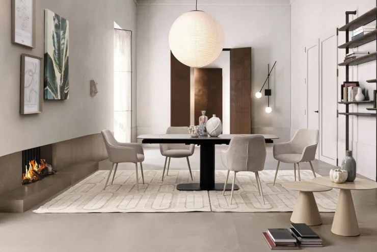 Sedie>Bizzotto SEDIA IN TESSUTO BEIGE - CORA