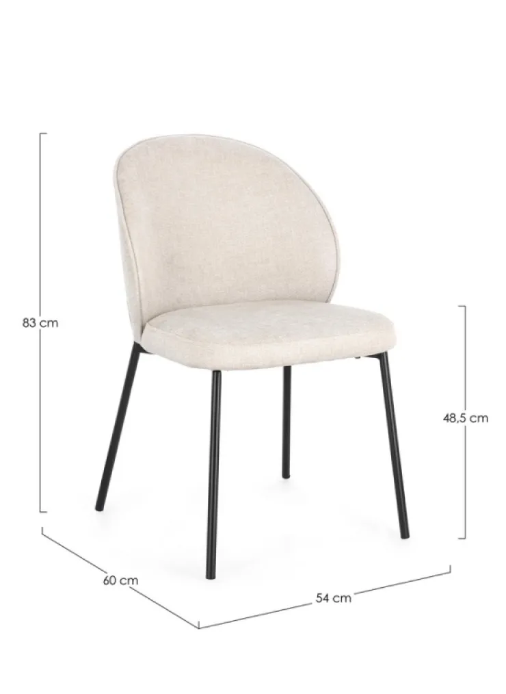 Sedie>Bizzotto SEDIA IN TESSUTO BEIGE - WENDY