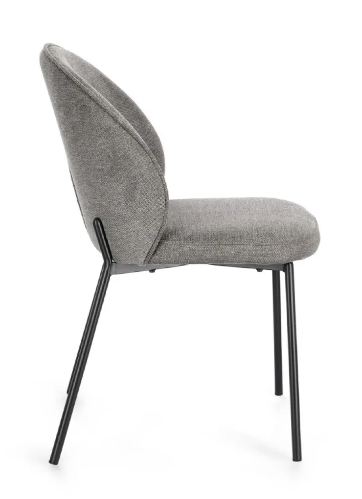Sedie>Bizzotto SEDIA IN TESSUTO GRIGIO SCURO - WENDY