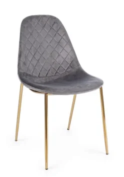 Sedie>Bizzotto SEDIA IN VELLUTO GRIGIO SCURO - TERRY
