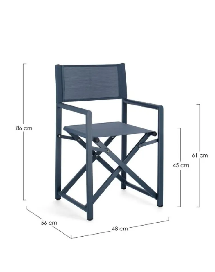 Sedie>Bizzotto SEDIA REGISTA IN ALLUMINIO NAVY - TAYLOR