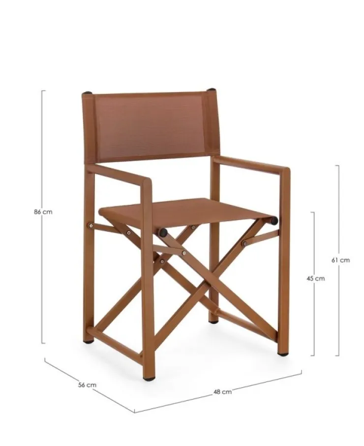 Sedie>Bizzotto SEDIA REGISTA IN ALLUMINIO PECAN - TAYLOR