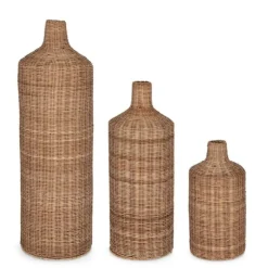 Ceste Decorative>Bizzotto SET3 BOTTIGLIA DECOR KADIN TO NATURALE