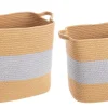 Ceste Decorative>Bizzotto SET2 CESTA FLOW 2M RETT NATURALE-GRIGIO