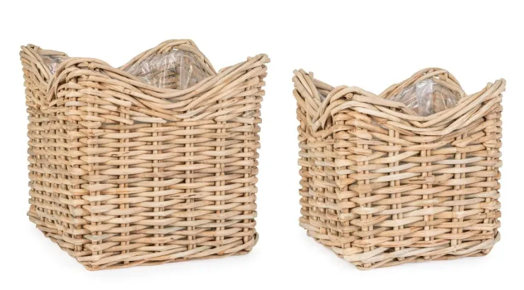 Ceste Decorative>Bizzotto SET2 CESTA HARIS QU NATURALE