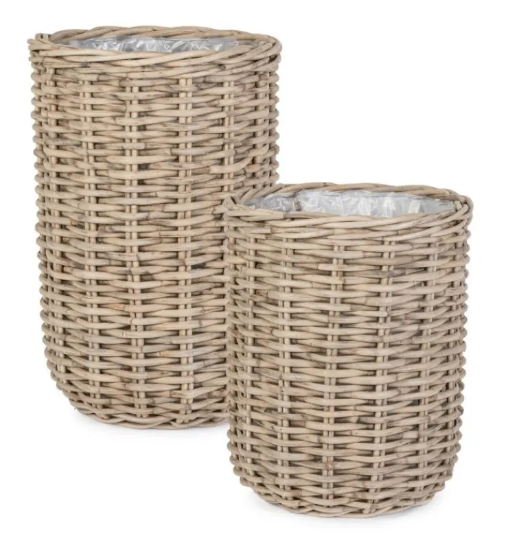 Ceste Decorative>Bizzotto SET2 CESTA JEFRI OV GRIGIO