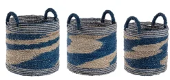 Ceste Decorative>Bizzotto SET3 CESTA 2M ACHAL TO NAT-BLU