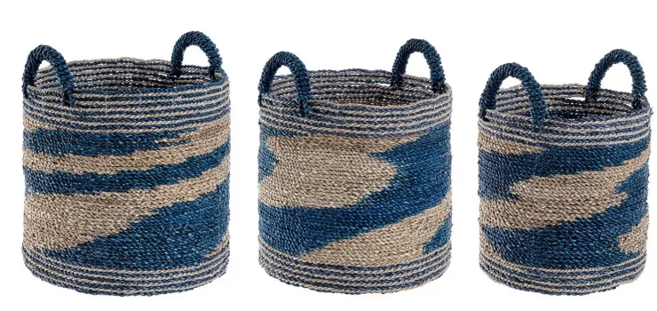 Ceste Decorative>Bizzotto SET3 CESTA 2M ACHAL TO NAT-BLU