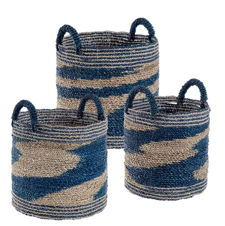 Ceste Decorative>Bizzotto SET3 CESTA 2M ACHAL TO NAT-BLU