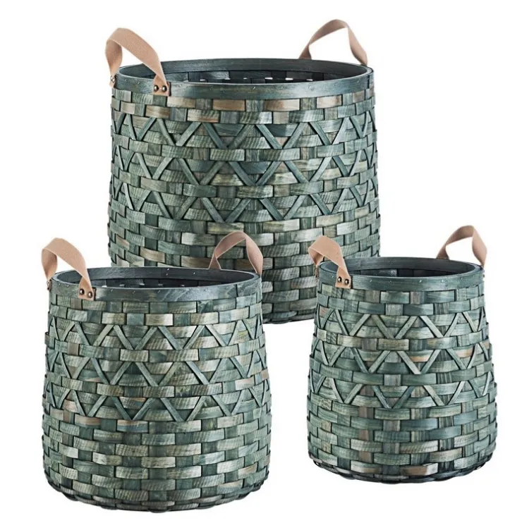 Ceste Decorative>Bizzotto SET3 CESTA 2M LISETTE TO VERDE