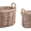 Ceste Decorative>Bizzotto SET2 CESTA 2M MALANG OV GRIGIO
