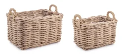 Ceste Decorative>Bizzotto SET2 CESTA 2M MALANG RETT GRIGIO