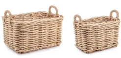 Ceste Decorative>Bizzotto SET2 CESTA 2M MALANG RETT NATURALE