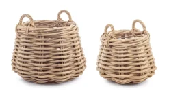 Ceste Decorative>Bizzotto SET2 CESTA 2M MALANG TO NATURALE