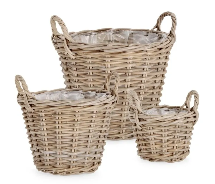 Ceste Decorative>Bizzotto SET3 CESTA 2M RANDY SVAS GRIGIO