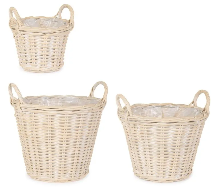 Ceste Decorative>Bizzotto SET3 CESTA 2M RANDY SVAS SBIANCATO