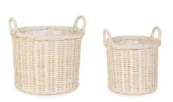Ceste Decorative>Bizzotto SET2 CESTA 2M RANDY TO SBIANCATO