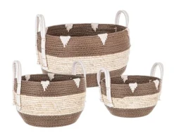 Ceste Decorative>Bizzotto SET3 CESTA 2M THELMA MARRONE BOMB