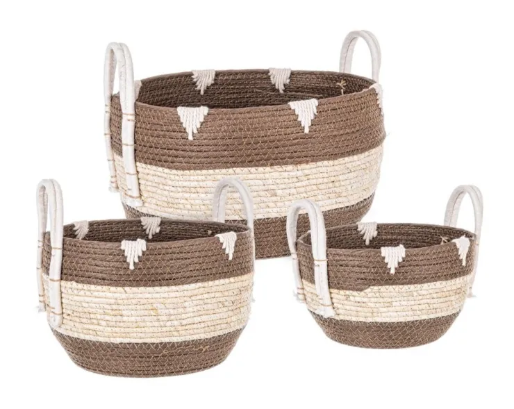 Ceste Decorative>Bizzotto SET3 CESTA 2M THELMA MARRONE BOMB