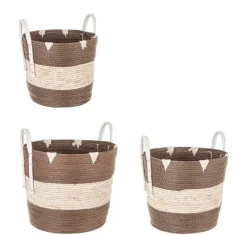 Ceste Decorative>Bizzotto SET3 CESTA 2M THELMA MARRONE SVAS