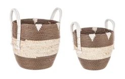Ceste Decorative>Bizzotto SET2 CESTA 2M THELMA MARRONE TO