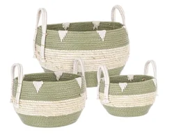 Ceste Decorative>Bizzotto SET3 CESTA 2M THELMA VERDE BOMB