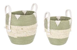 Ceste Decorative>Bizzotto SET2 CESTA 2M THELMA VERDE TO