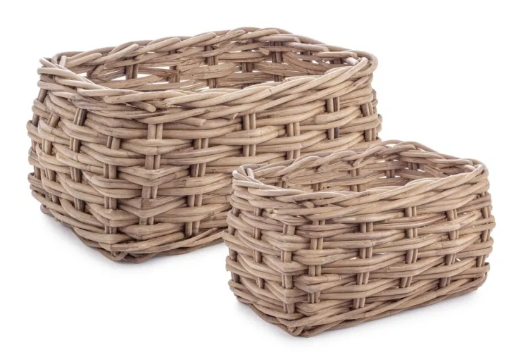 Ceste Decorative>Bizzotto SET2 CESTA MALANG GRIGIO