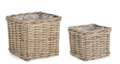 Ceste Decorative>Bizzotto SET2 CESTA RANDY QU GRIGIO