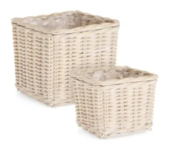 Ceste Decorative>Bizzotto SET2 CESTA RANDY QU SBIANCATO
