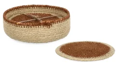 Ceste Decorative>Bizzotto SET1 CESTINO TUY-4 S.BICCHIERE NATU MARR