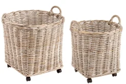 Ceste Decorative>Bizzotto SET2 CESTO C-RUOTE WARNA