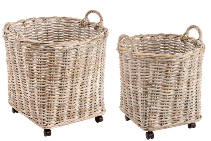 Ceste Decorative>Bizzotto SET2 CESTO C-RUOTE WARNA