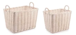 Ceste Decorative>Bizzotto SET2 CESTO 2M NARRA SBIANCATO S
