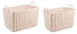 Ceste Decorative>Bizzotto SET2 CESTO 2M NARRA SBIANCATO M