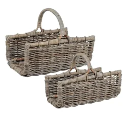 Ceste Decorative>Bizzotto SET2 CESTO P.LEGNA NARRA