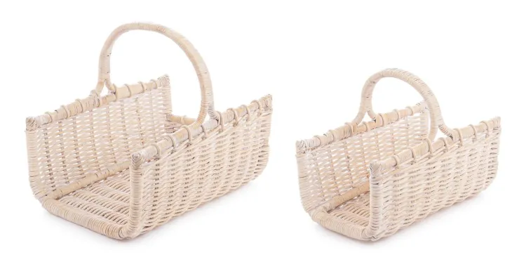 Ceste Decorative>Bizzotto SET2 CESTO P.LEGNA NARRA SBIANCATO