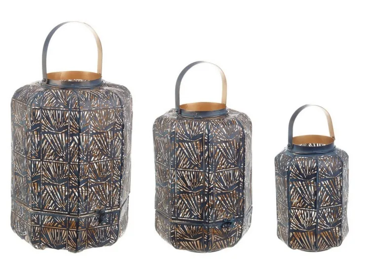 Lanterne>Bizzotto SET3 LANTERNA KAYLIE BOMB BLU-ORO