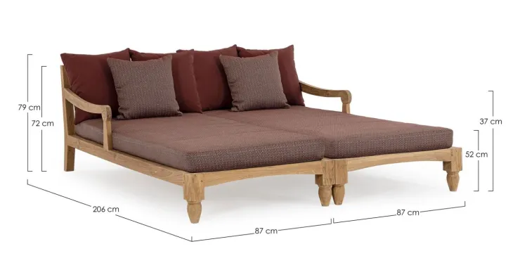 Daybed>Bizzotto SET2 LOUNGE C-C BALI WINE - FSC