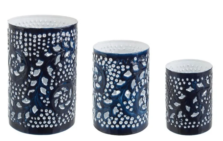 Portacandele>Bizzotto SET3 P.CANDELA YANNICK CIL BLU