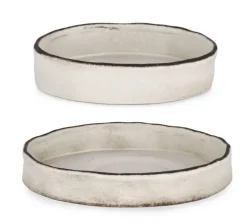 Vassoi E Centro Tavola>Bizzotto SET2 PIATTO DECORATIVO NIKOS BIANCO