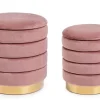 Pouf>Bizzotto SET2 POUF CONTENITORE IN LEGNO ROSA ANTICO - DARINA