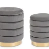 Pouf>Bizzotto SET2 POUF CONTENITORE IN LEGNO GRIGIO - DARINA