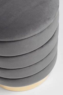 Pouf>Bizzotto SET2 POUF CONTENITORE IN LEGNO GRIGIO - DARINA