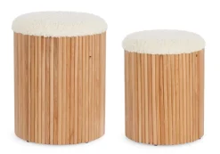 Pouf>Bizzotto SET2 POUF CONTENITORE IN TESSUTO NATURALE - NEDA